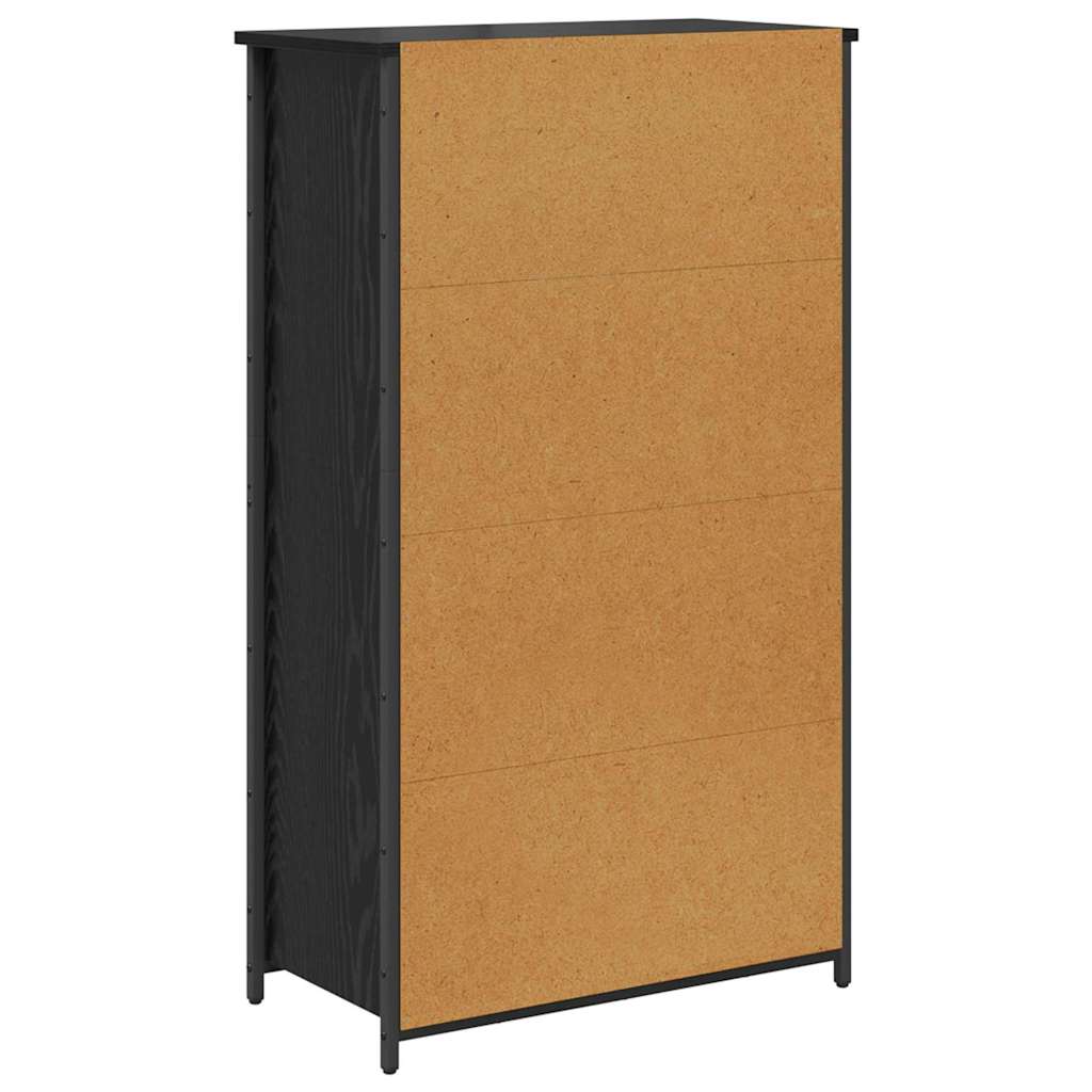 Bufet Stejar Negru 62 x 32 x 106,5 cm Lemn compozit — imaginea 9