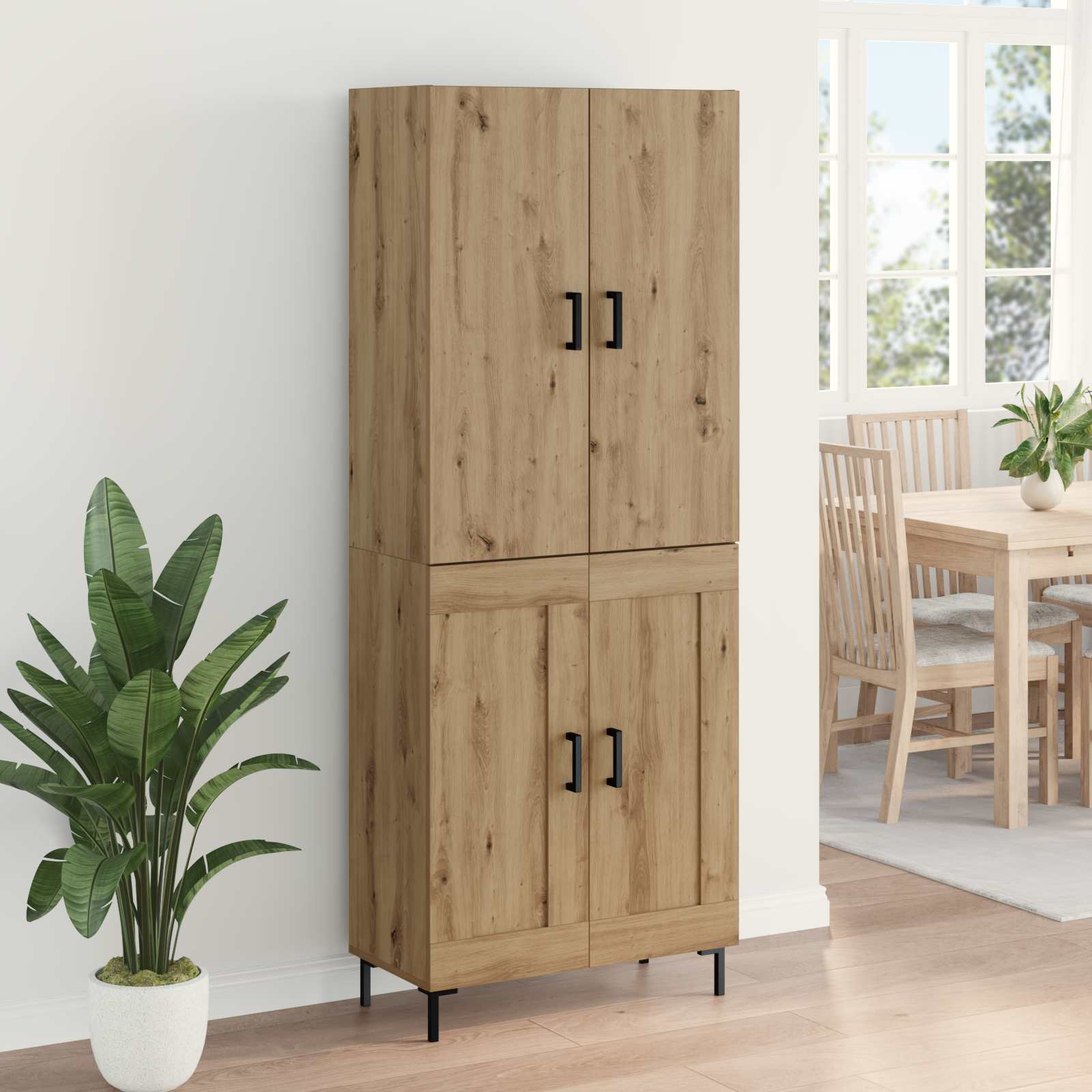 Bufet Stejar Artizanal 69,5 x 34 x 180 cm Lemn compozit — imaginea 4
