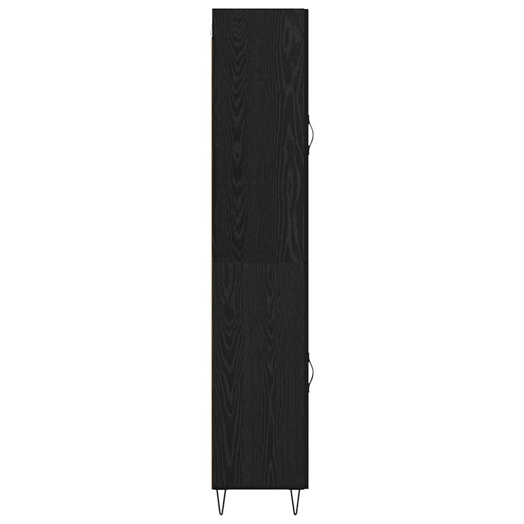 Bufet Stejar Negru 69,5 x 34 x 180 cm Lemn compozit — imaginea 10