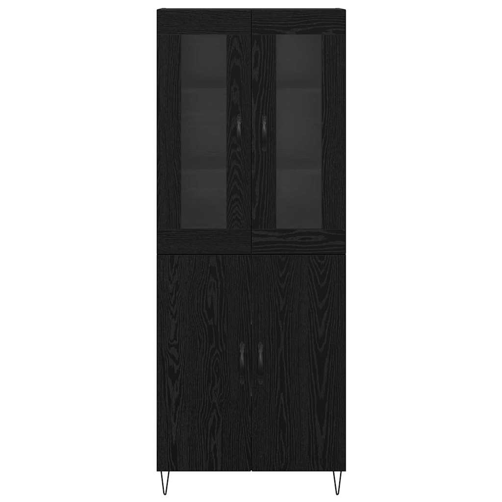 Bufet Stejar alb si negru 69,5 x 34 x 180 cm Lemn compozit — imaginea 9