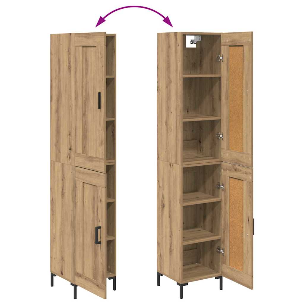 Bufet Stejar Artizanal 34,5 x 34 x 180 cm Lemn compozit — imaginea 13