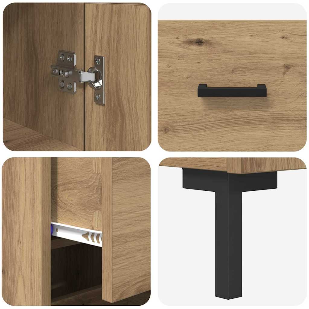 Bufet Stejar Artizanal 34,5 x 34 x 180 cm Lemn compozit — imaginea 11