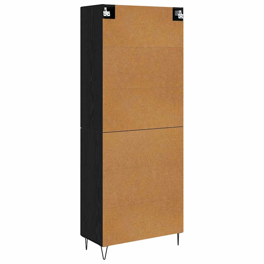 Bufet Stejar alb si negru 69,5 x 34 x 180 cm Lemn compozit — imaginea 11