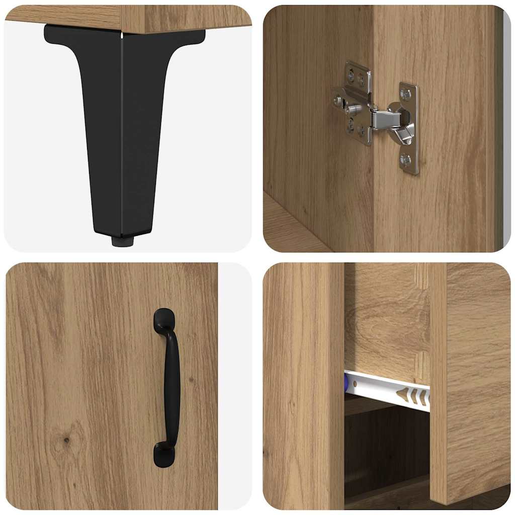 Bufet Stejar Artizanal 69,5 x 34 x 180 cm Lemn compozit — imaginea 12