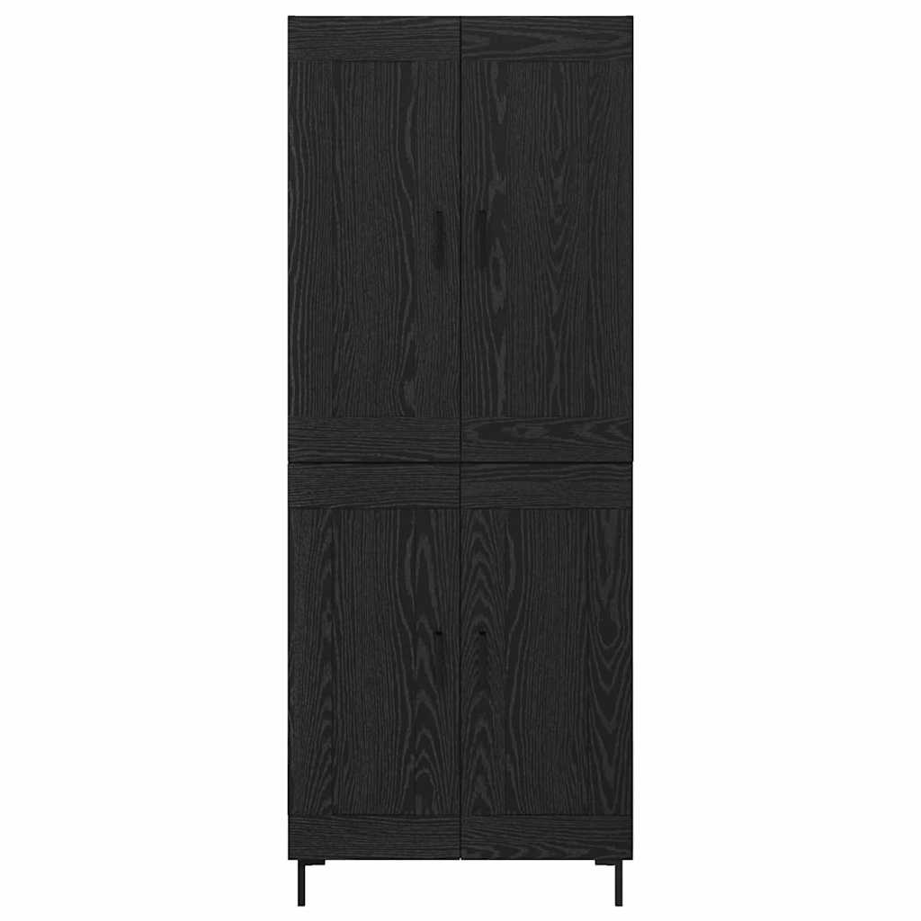 Bufet Stejar Negru 69,5 x 34 x 180 cm Lemn compozit — imaginea 9