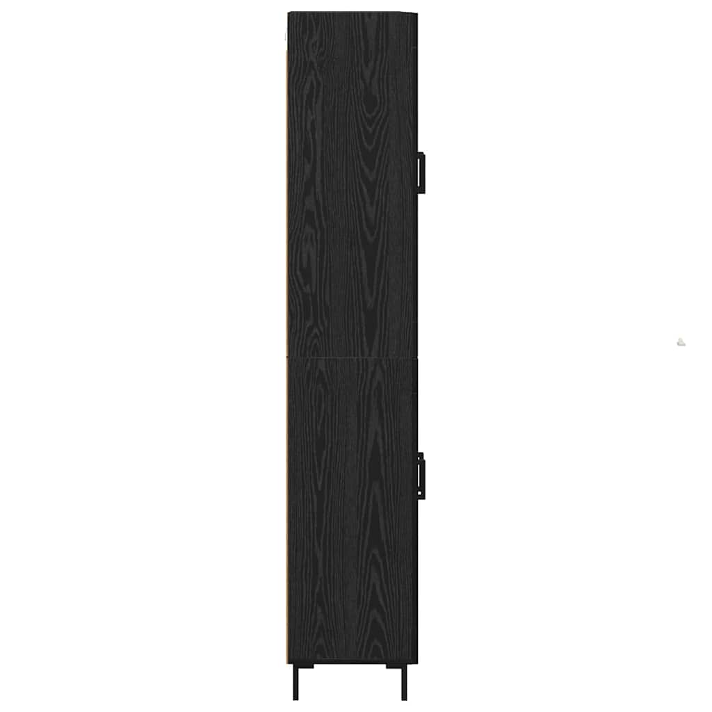 Bufet Stejar Negru 69,5 x 34 x 180 cm Lemn compozit — imaginea 10