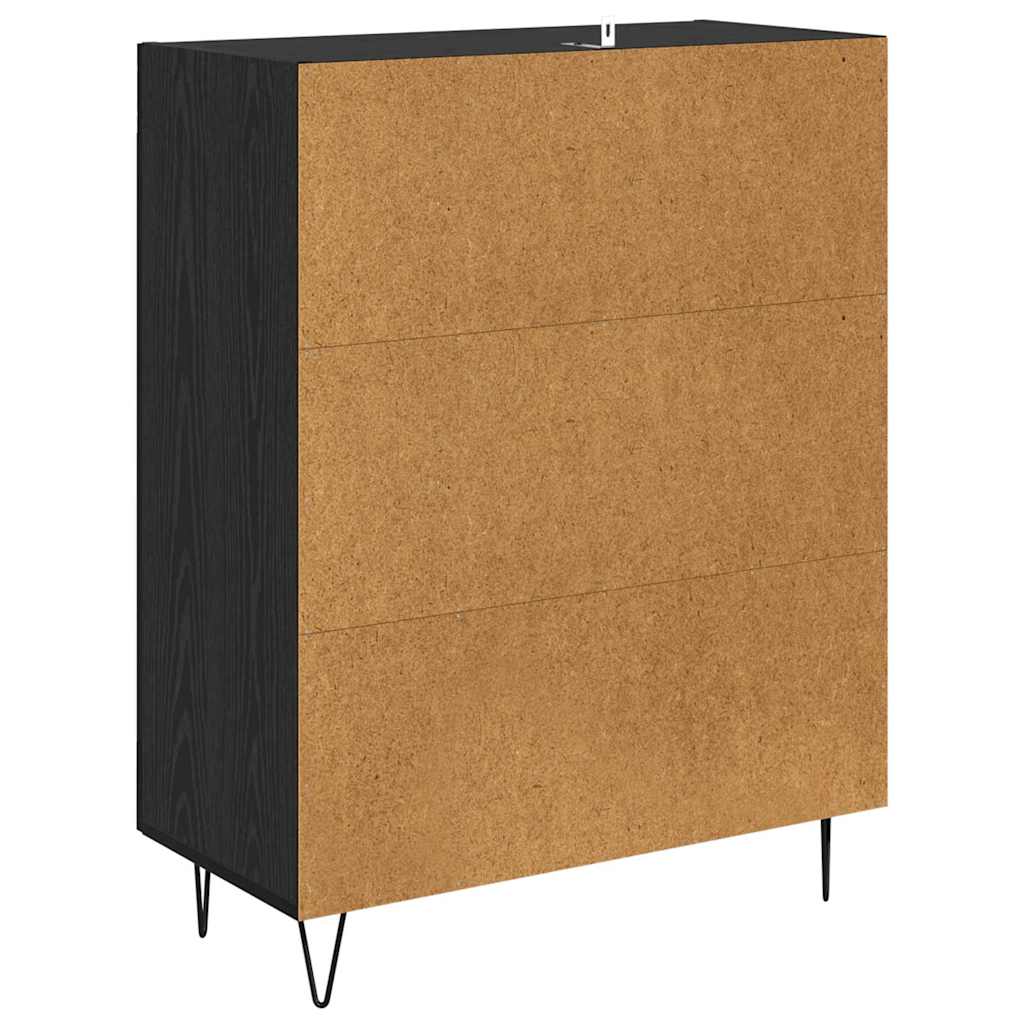 Bufet Stejar Negru 69,5 x 34 x 90 cm Lemn Ingineresc si Fier — imaginea 9