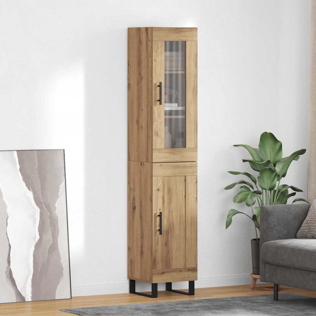 Bufet Stejar Artizanal 69,5 x 34 x 180 cm Lemn compozit — imaginea 2