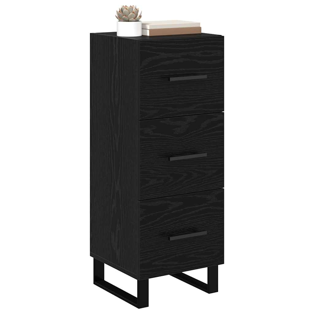 Bufet Stejar Negru 34,5 x 34 x 90 cm Lemn Ingineresc si Fier — imaginea 4