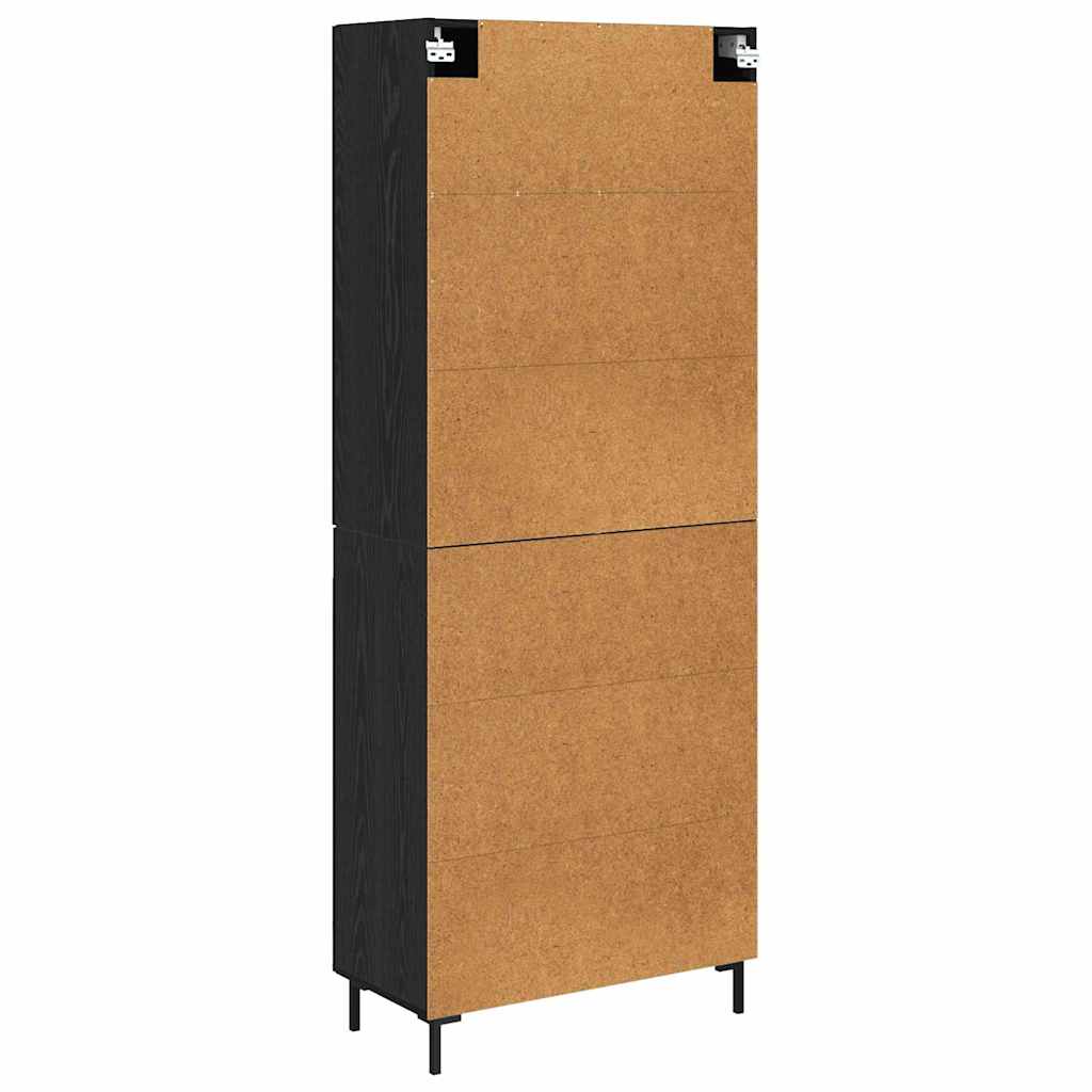 Bufet Stejar Negru 69,5 x 34 x 180 cm Lemn compozit — imaginea 11