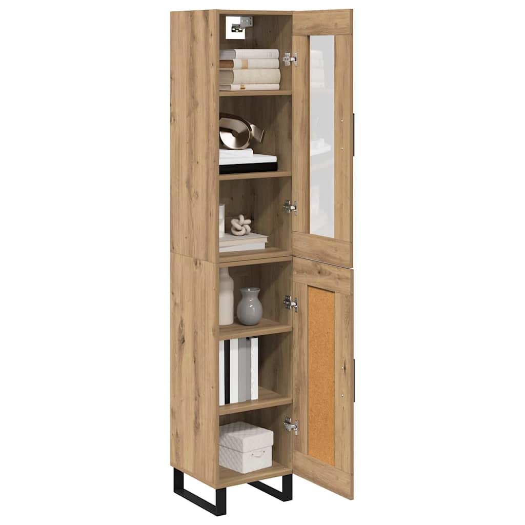 Bufet Stejar Artizanal 69,5 x 34 x 180 cm Lemn compozit — imaginea 4