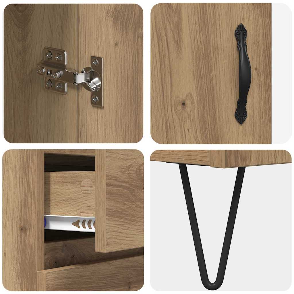 Bufet Stejar Artizanal 69,5 x 34 x 180 cm Lemn compozit — imaginea 12