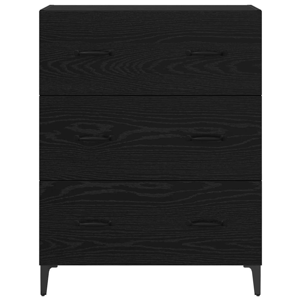 Bufet Stejar Negru 69,5 x 34 x 90 cm Lemn Ingineresc si Fier — imaginea 7