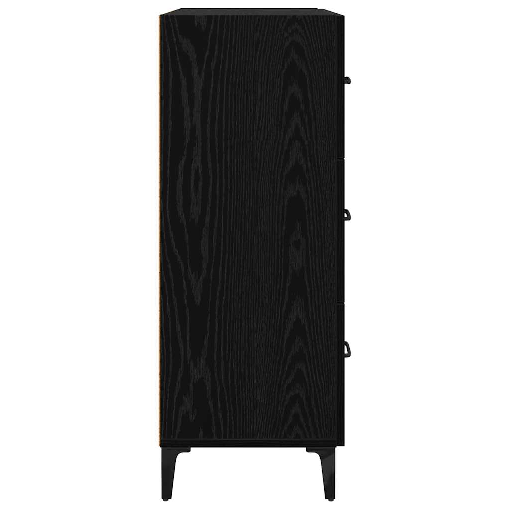 Bufet Stejar Negru 69,5 x 34 x 90 cm Lemn Ingineresc si Fier — imaginea 8