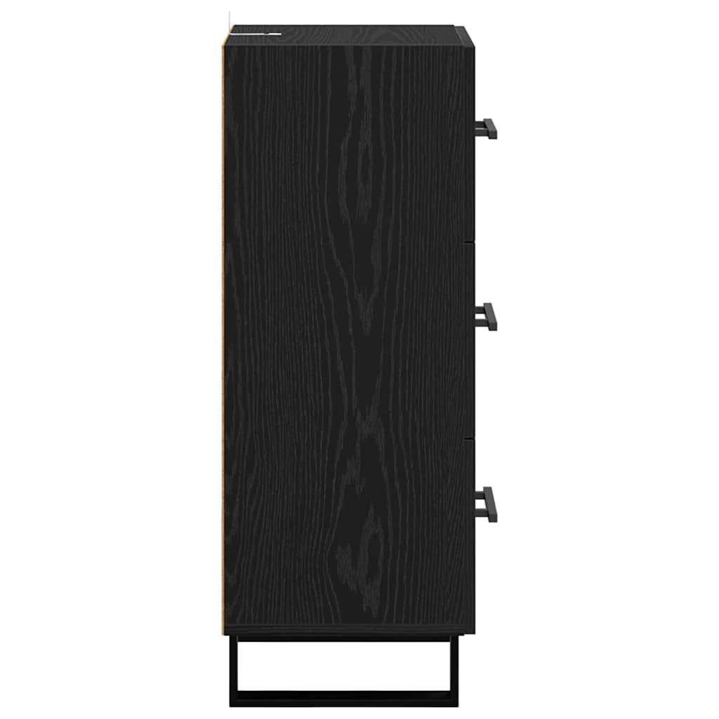 Bufet Stejar Negru 34,5 x 34 x 90 cm Lemn Ingineresc si Fier — imaginea 8