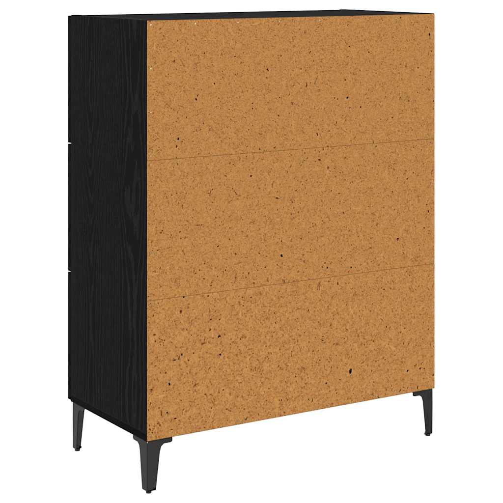 Bufet Stejar Negru 69,5 x 34 x 90 cm Lemn Ingineresc si Fier — imaginea 9