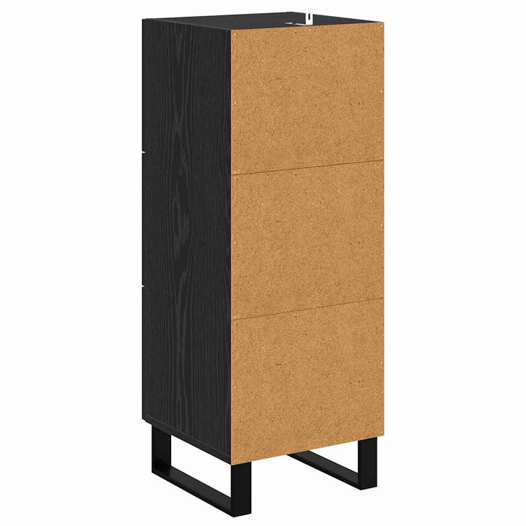Bufet Stejar Negru 34,5 x 34 x 90 cm Lemn Ingineresc si Fier — imaginea 9