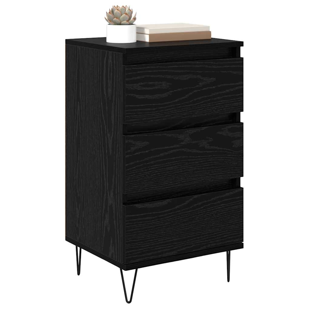 Bufet Stejar Negru 40 x 35 x 70 cm Lemn Ingineresc si Fier — imaginea 4
