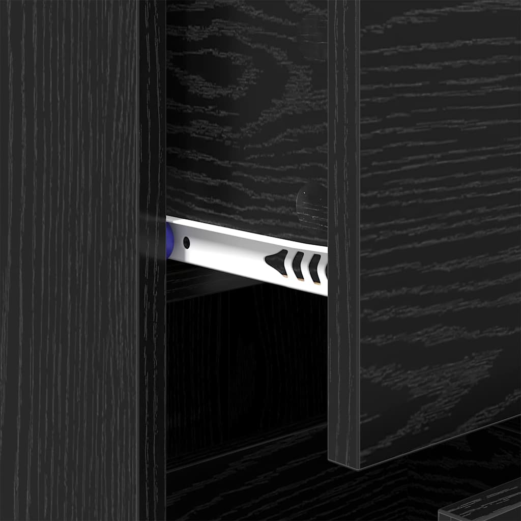 Bufet Stejar Negru 34,5 x 34 x 90 cm Lemn Ingineresc si Fier — imaginea 10