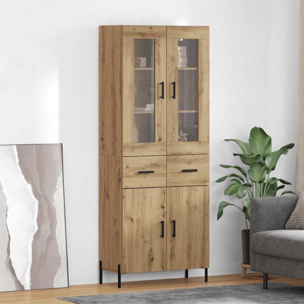 Bufet Stejar Artizanal 69,5 x 34 x 180 cm Lemn compozit — imaginea 2