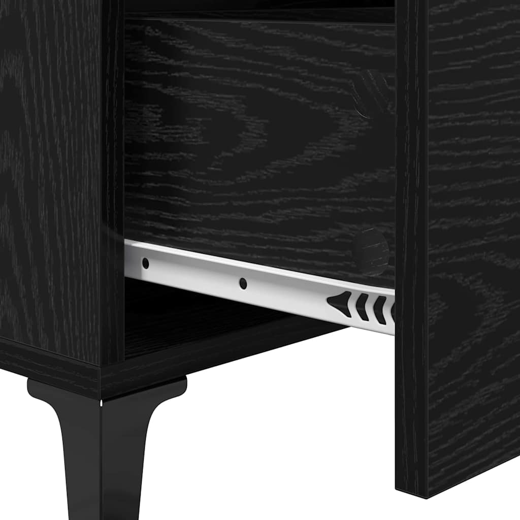 Bufet Stejar Negru 69,5 x 34 x 90 cm Lemn Ingineresc si Fier — imaginea 11