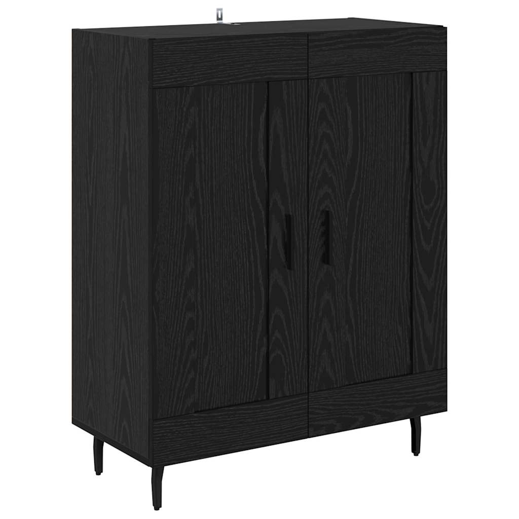 Bufet Stejar Negru 69,5 x 34 x 90 cm Lemn Ingineresc si Fier