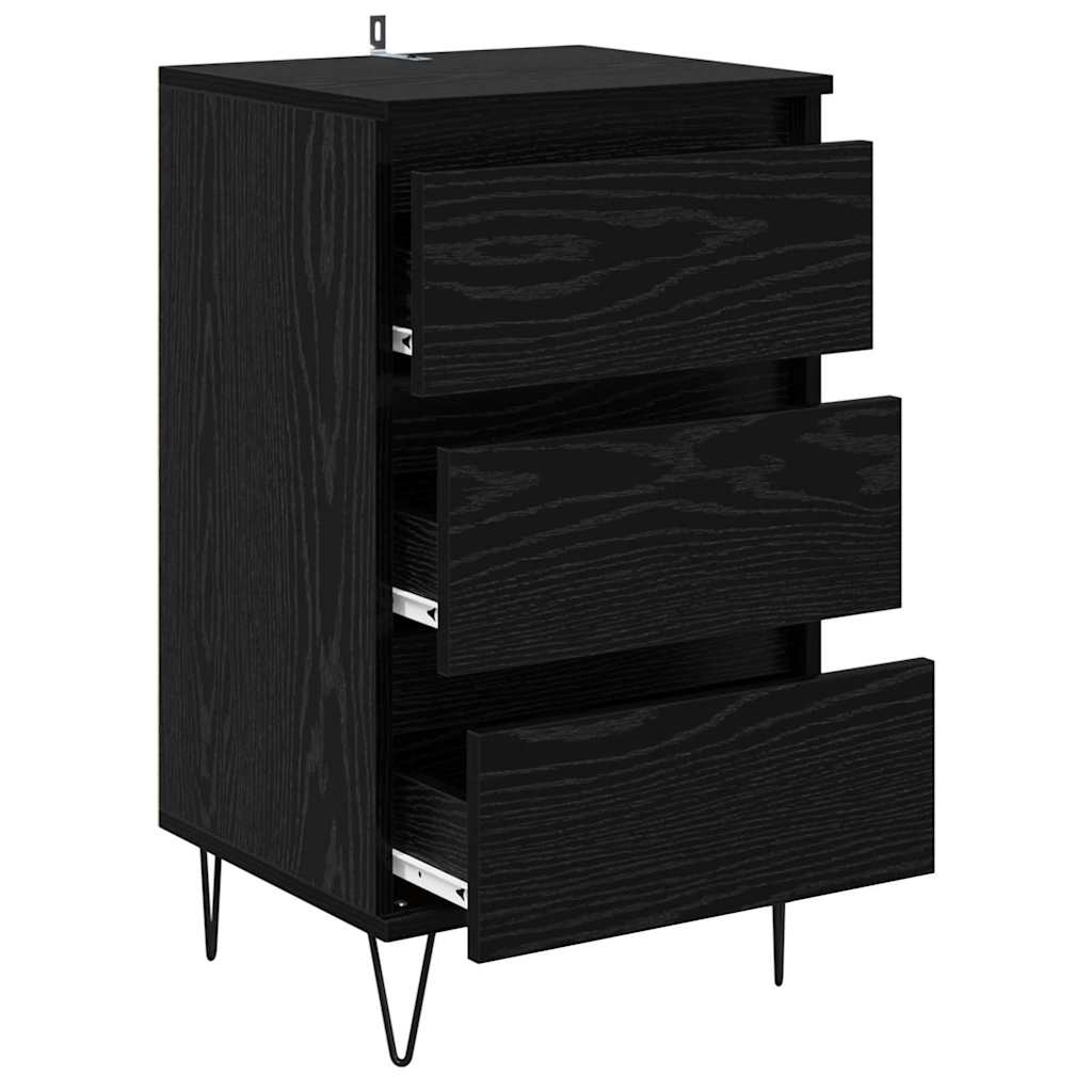 Bufet Stejar Negru 40 x 35 x 70 cm Lemn Ingineresc si Fier — imaginea 6