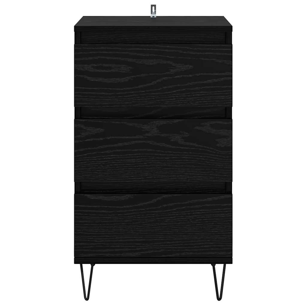 Bufet Stejar Negru 40 x 35 x 70 cm Lemn Ingineresc si Fier — imaginea 7