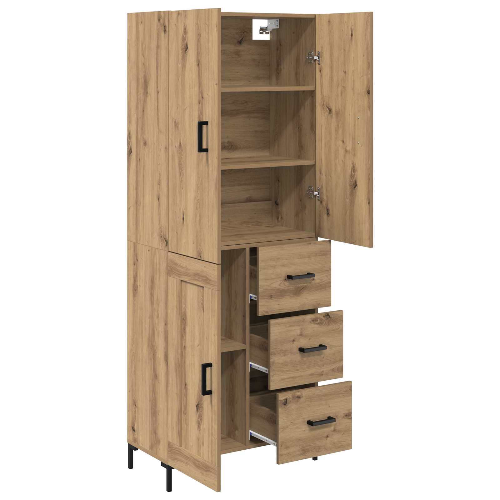 Bufet Stejar Artizanal 69,5 x 34 x 180 cm Lemn compozit — imaginea 5