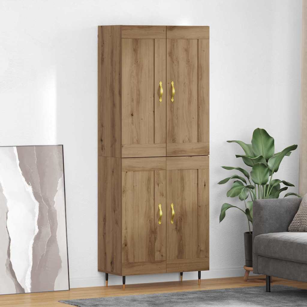 Bufet Stejar Artizanal 69,5 x 34 x 180 cm Lemn compozit — imaginea 2