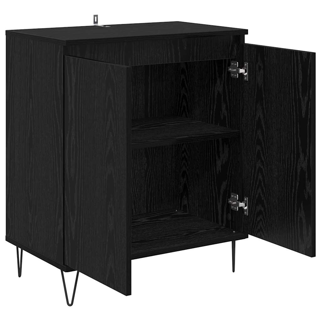 Bufet Stejar Negru 60 x 35 x 70 cm Lemn compozit — imaginea 6