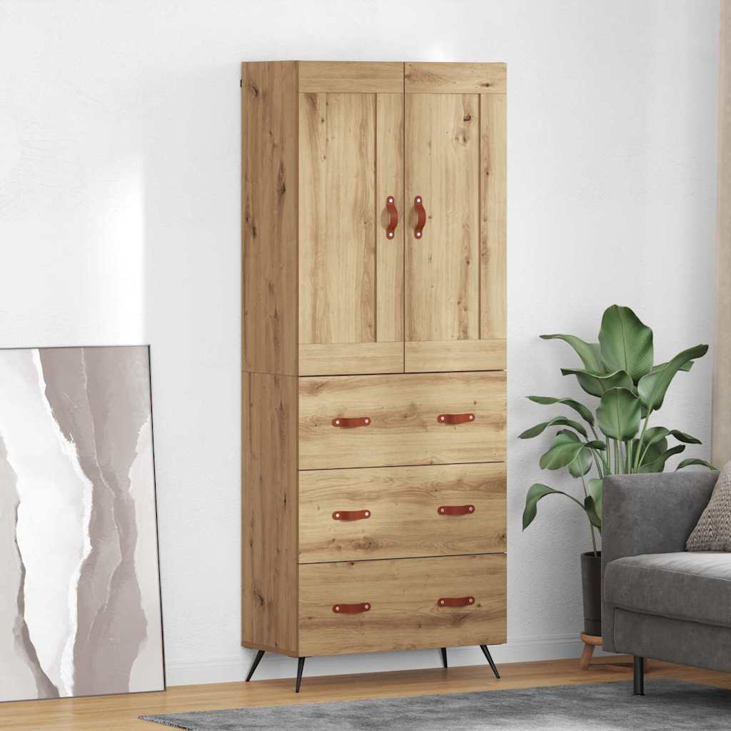 Bufet Stejar Artizanal 69,5 x 34 x 180 cm Lemn compozit — imaginea 2