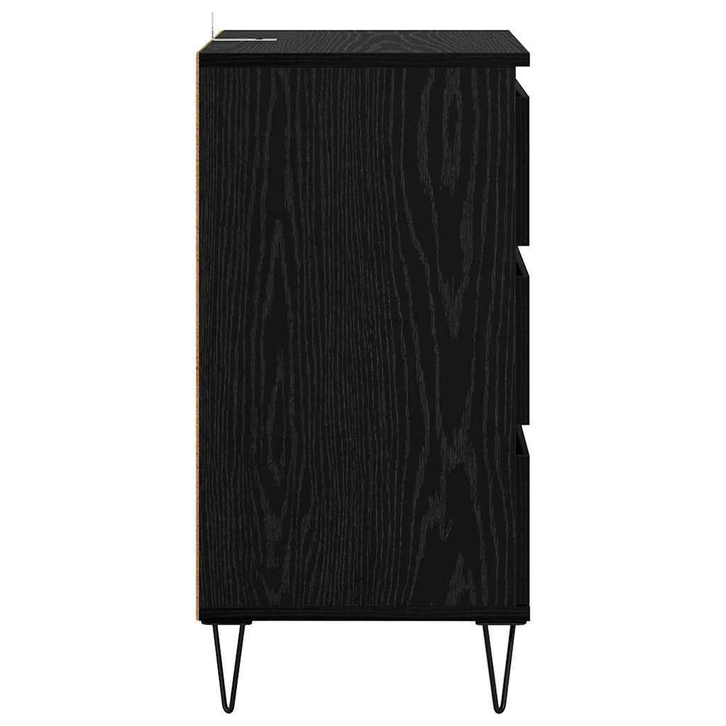 Bufet Stejar Negru 40 x 35 x 70 cm Lemn Ingineresc si Fier — imaginea 8