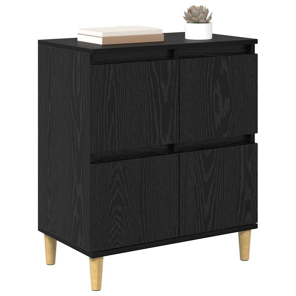 Bufet Stejar Negru 60 x 35 x 70 cm Lemn compozit — imaginea 4