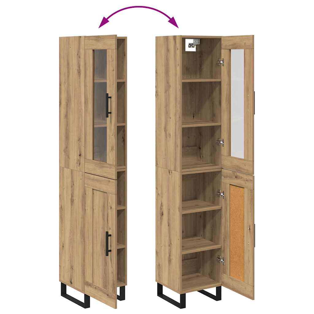 Bufet Stejar Artizanal 69,5 x 34 x 180 cm Lemn compozit — imaginea 13