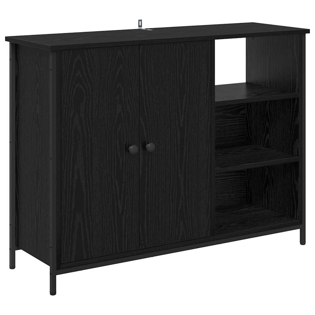 Bufet Stejar Negru 100 x 33 x 75 cm Lemn compozit