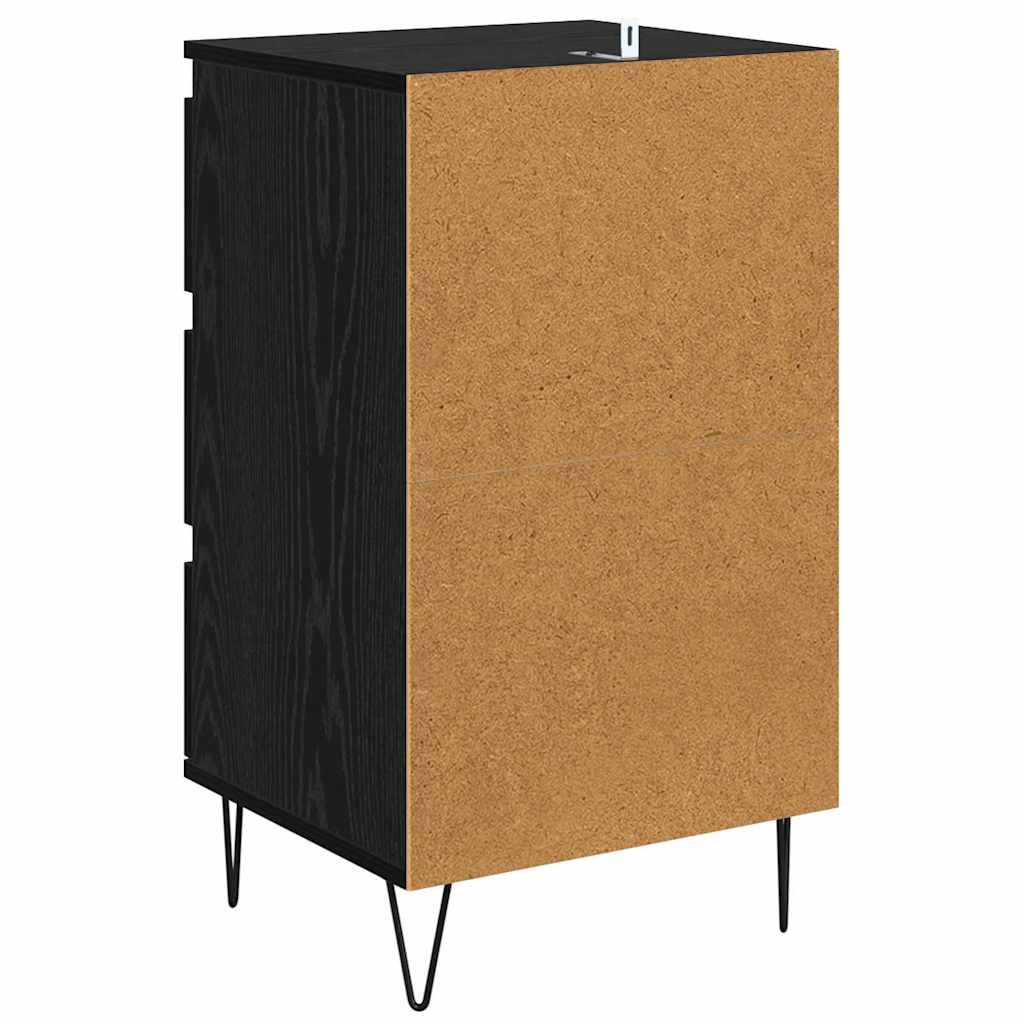 Bufet Stejar Negru 40 x 35 x 70 cm Lemn Ingineresc si Fier — imaginea 9