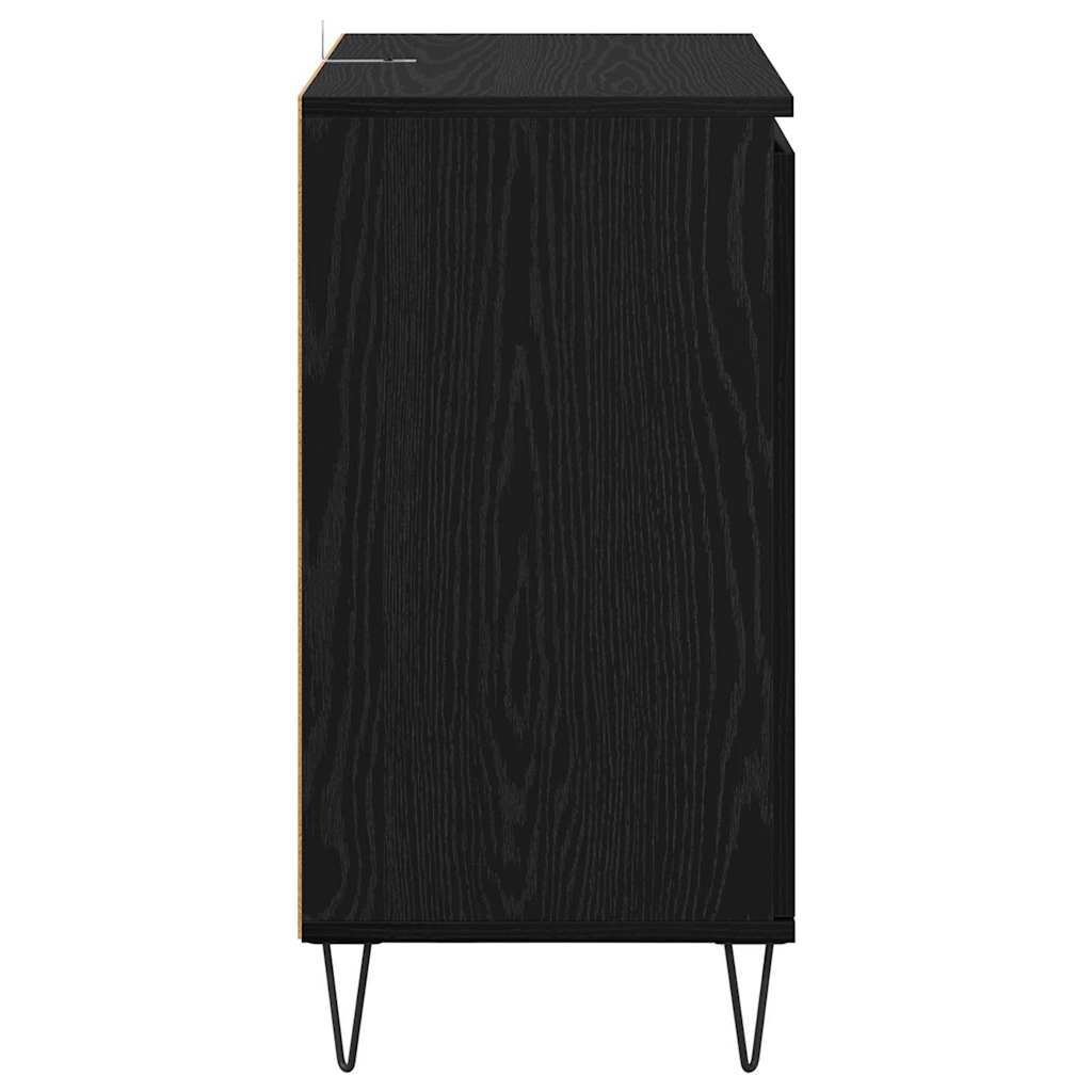 Bufet Stejar Negru 60 x 35 x 70 cm Lemn compozit — imaginea 8