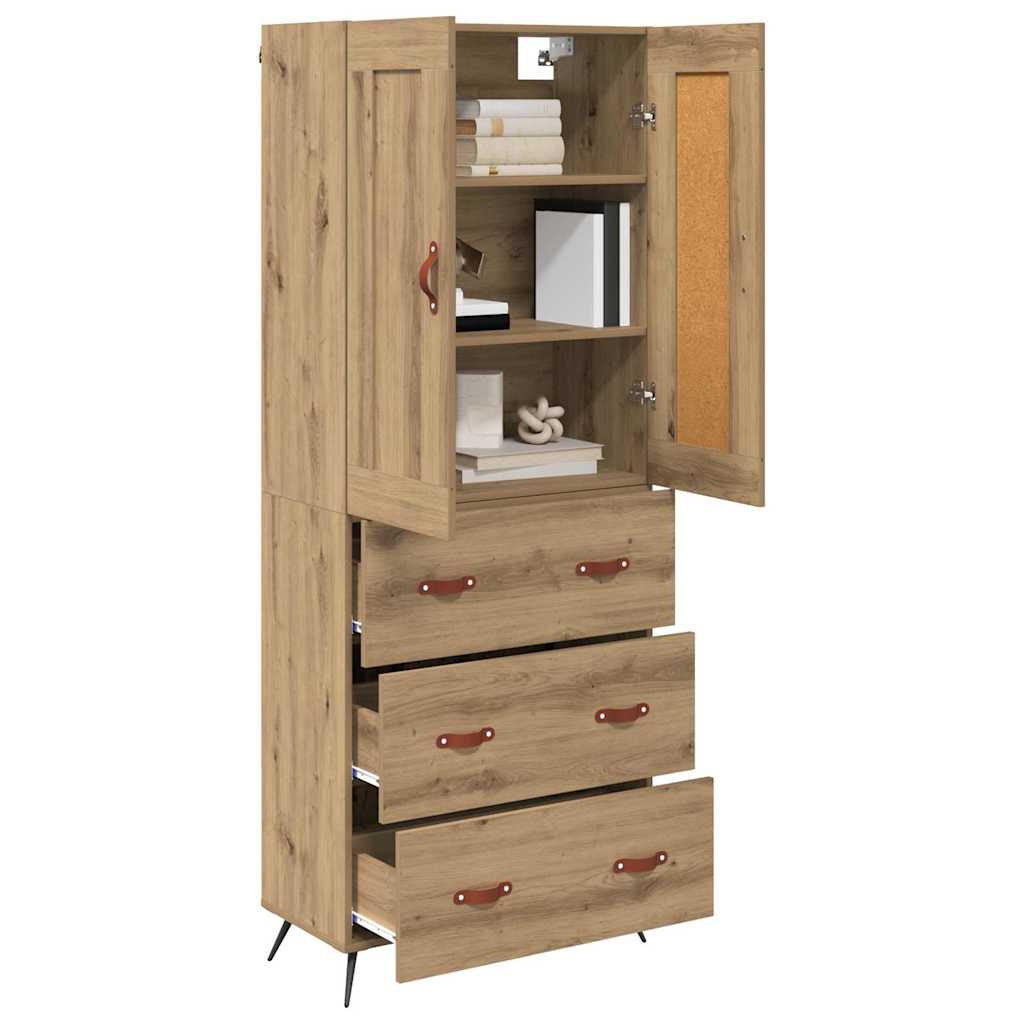 Bufet Stejar Artizanal 69,5 x 34 x 180 cm Lemn compozit — imaginea 4