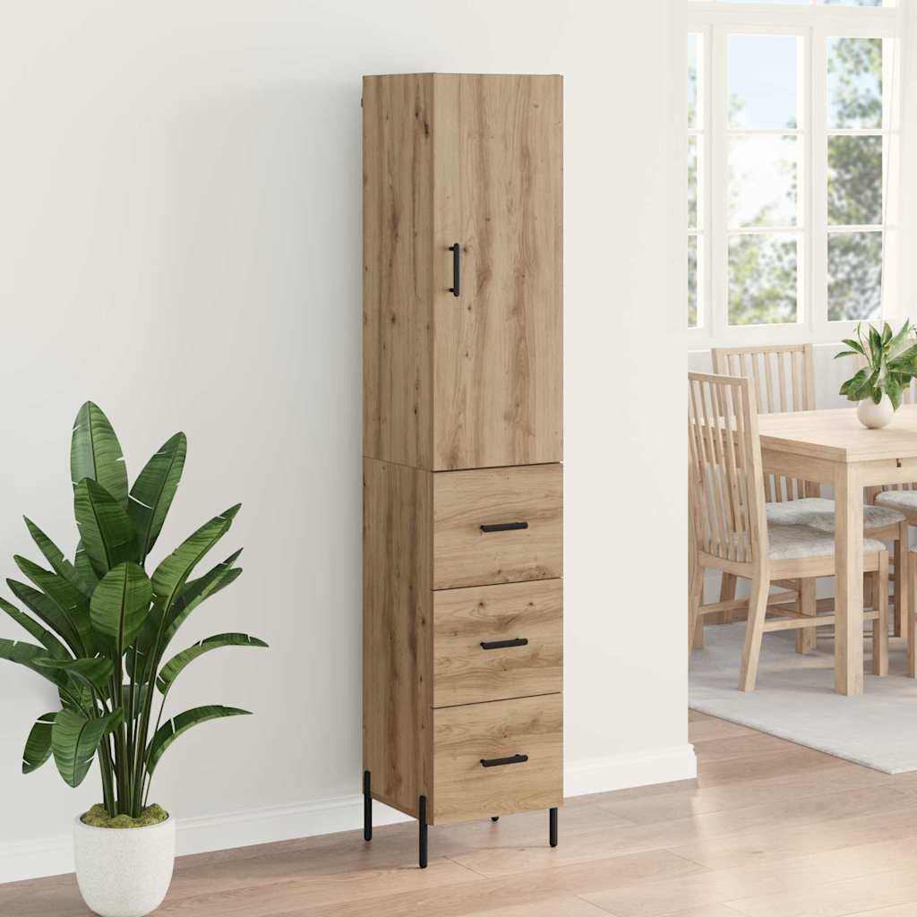 Bufet Stejar Artizanal 34,5 x 34 x 180 cm Lemn compozit — imaginea 5