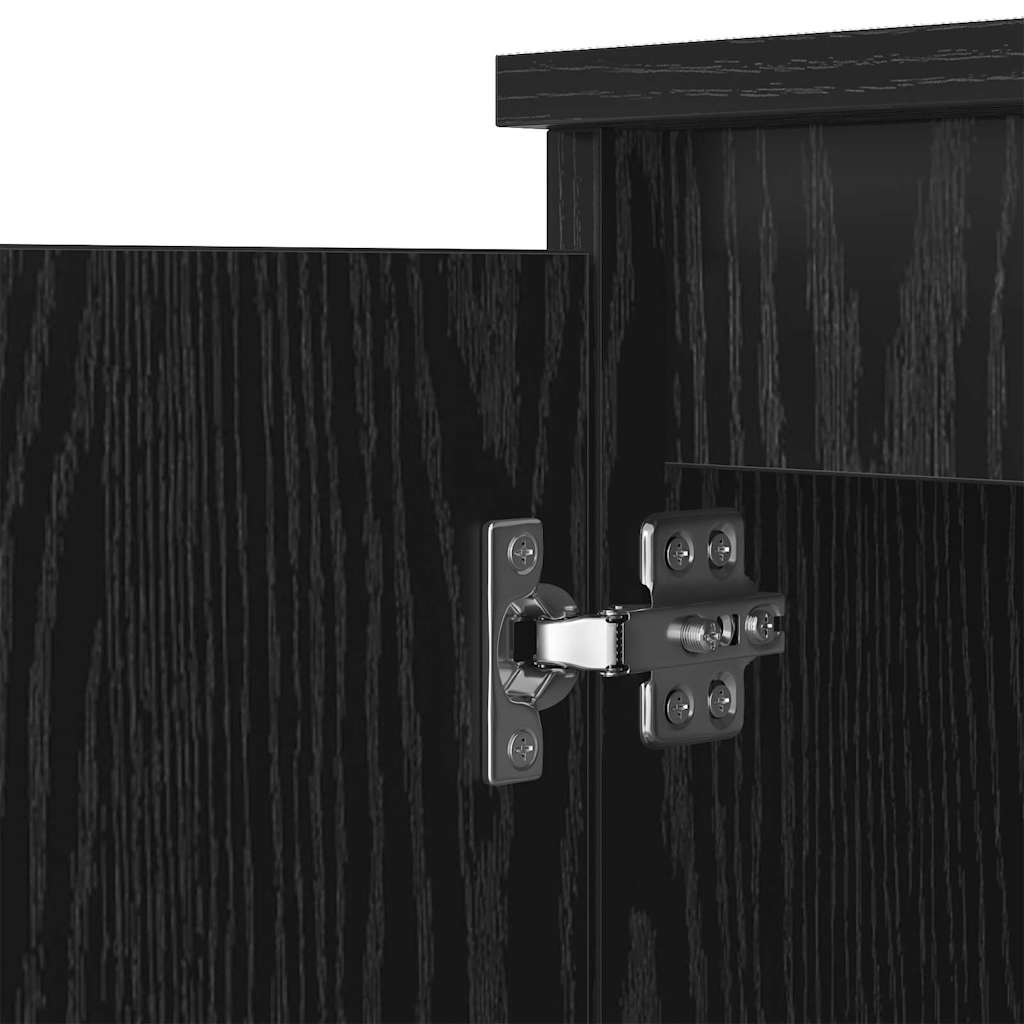 Bufet Stejar Negru 60 x 35 x 70 cm Lemn compozit — imaginea 10