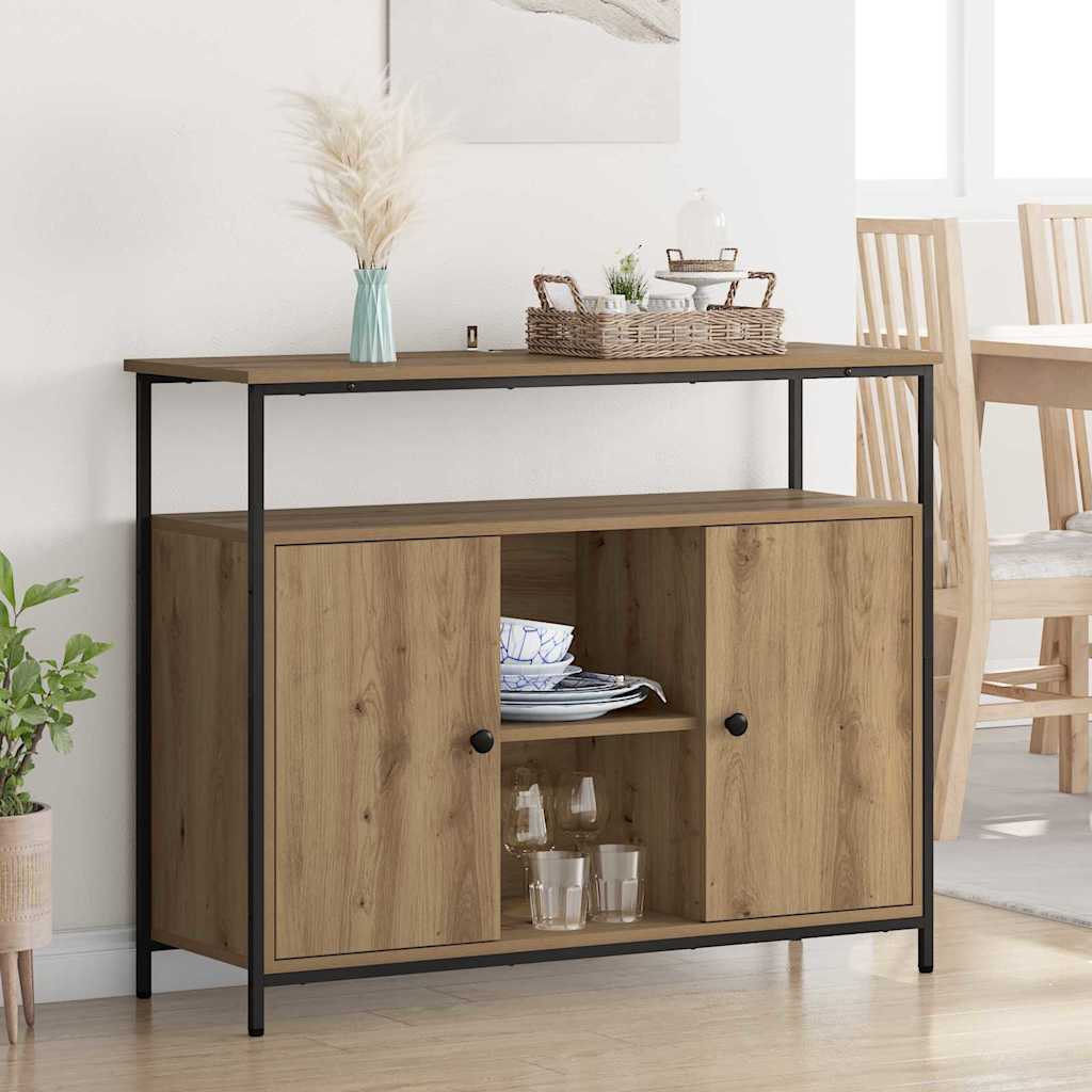 Bufet Stejar Artizanal 100 x 35 x 80 cm Lemn compozit — imaginea 2