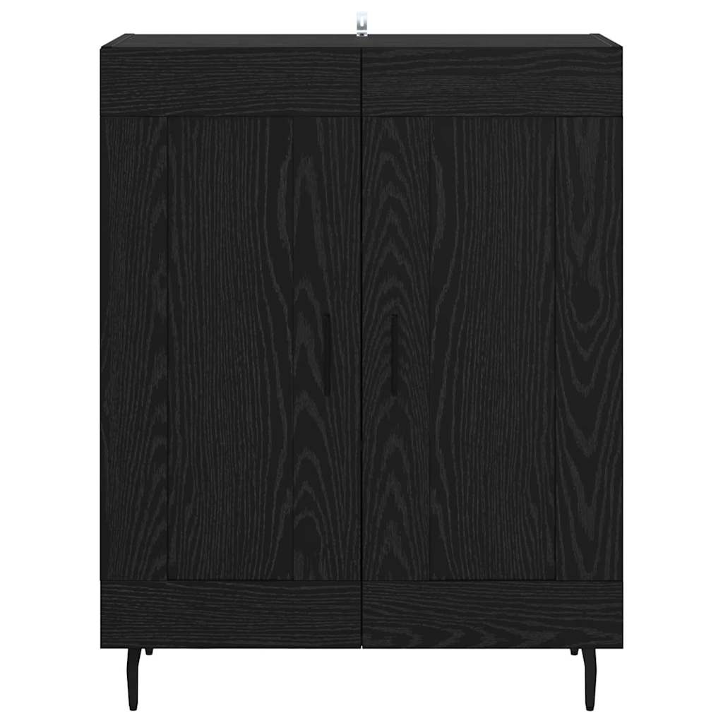 Bufet Stejar Negru 69,5 x 34 x 90 cm Lemn Ingineresc si Fier — imaginea 7