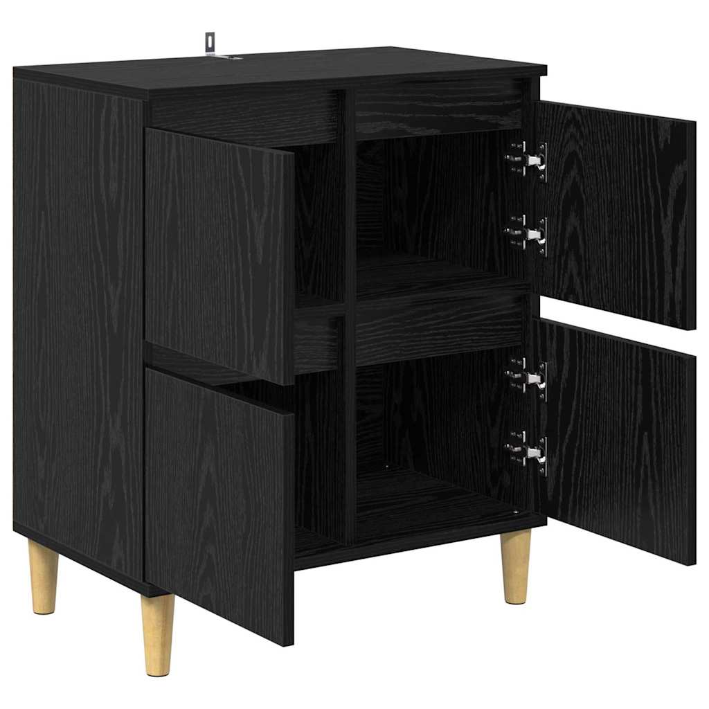 Bufet Stejar Negru 60 x 35 x 70 cm Lemn compozit — imaginea 6
