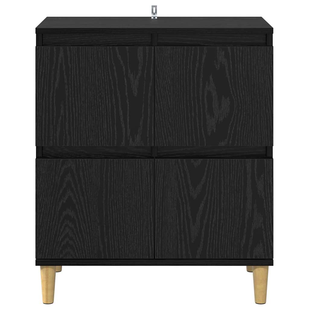 Bufet Stejar Negru 60 x 35 x 70 cm Lemn compozit — imaginea 7