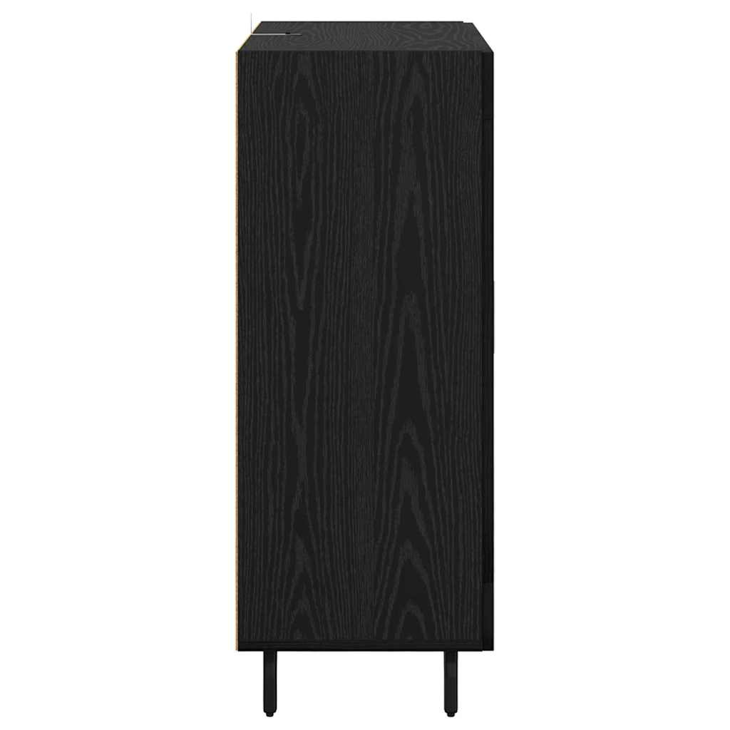 Bufet Stejar Negru 69,5 x 34 x 90 cm Lemn Ingineresc si Fier — imaginea 8