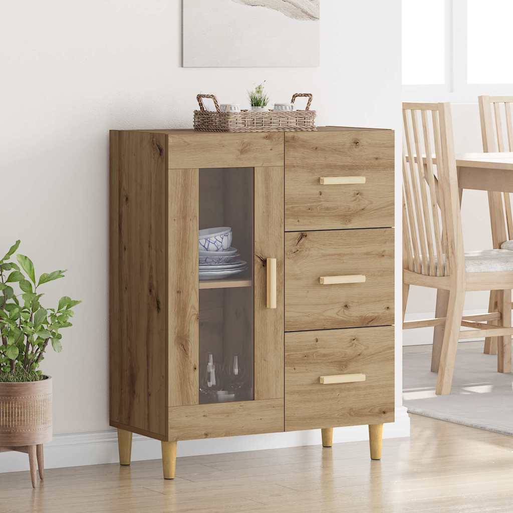 Bufet Stejar Artizanal 69,5 x 34 x 90 cm Lemn compozit — imaginea 2