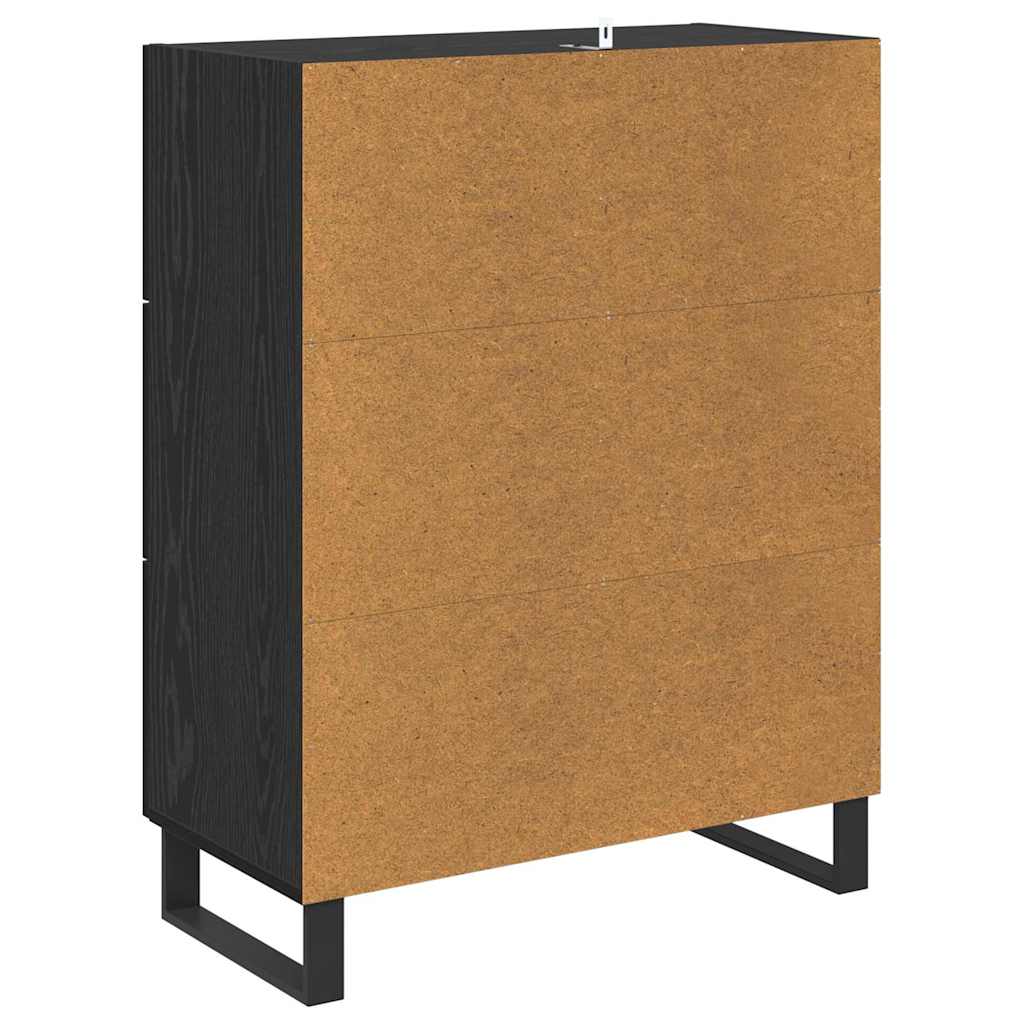 Bufet Stejar Negru 69,5 x 34 x 90 cm Lemn Ingineresc si Fier — imaginea 9