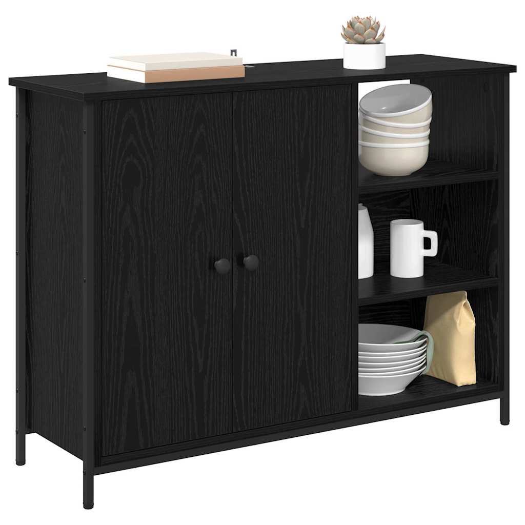 Bufet Stejar Negru 100 x 33 x 75 cm Lemn compozit — imaginea 4