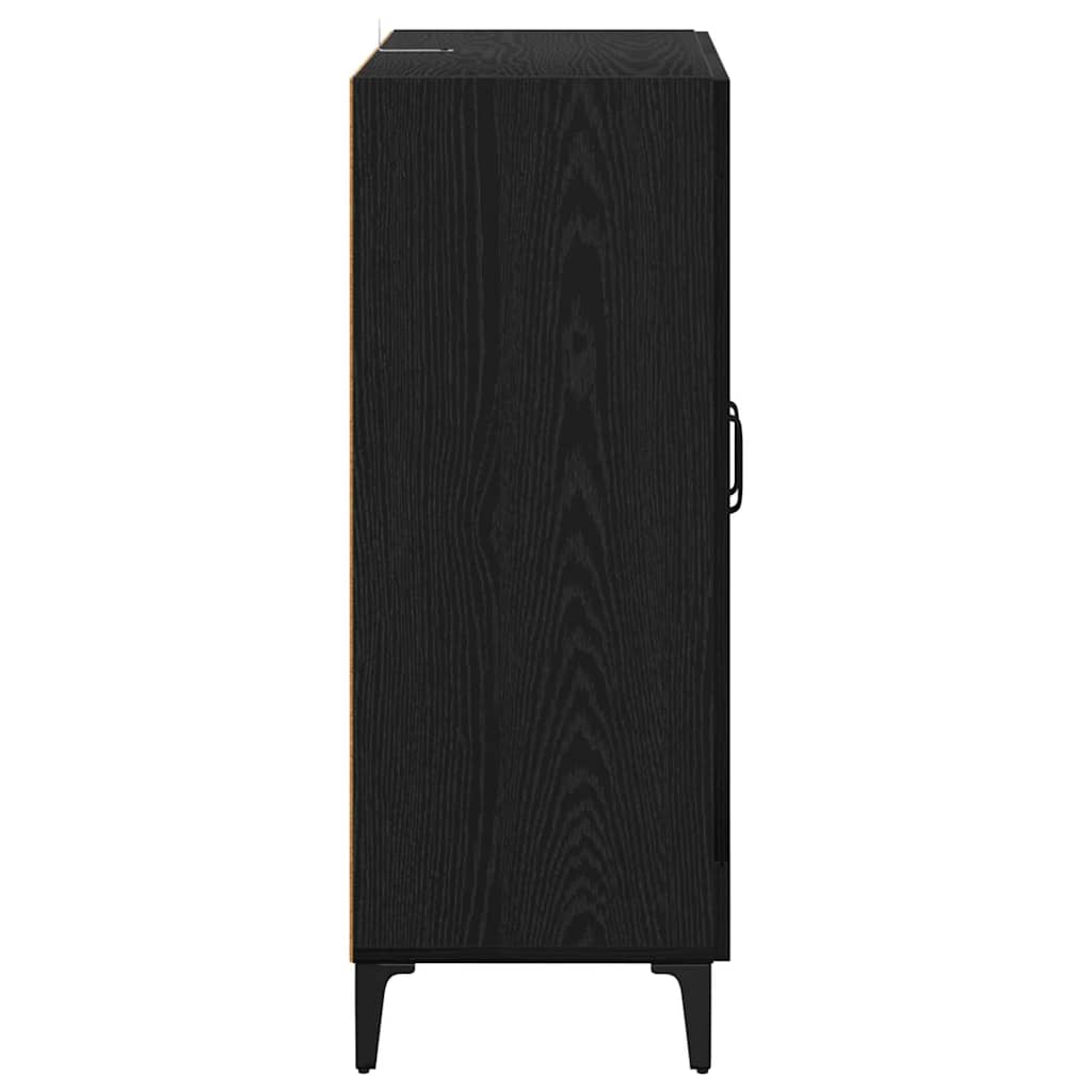 Bufet Stejar Negru 69,5 x 34 x 90 cm Lemn Ingineresc si Fier — imaginea 8